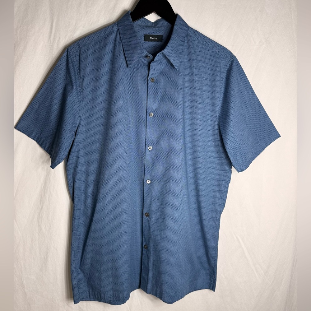 Theory Men’s Short-Sleeve Button-Down Shirt - Blue